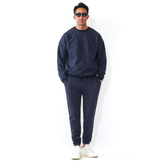 2026SS 【干場別注】OW加工裏毛クルー ネイビー