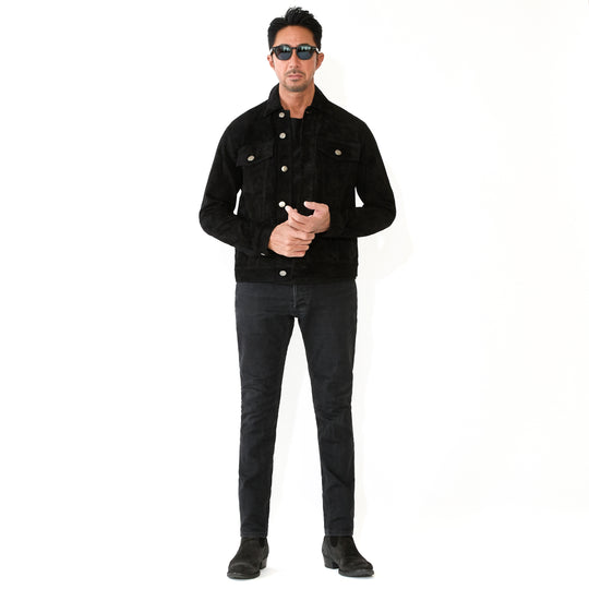 干場別注 トラッカーストレッチジャケット NERO