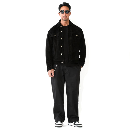 干場別注 トラッカーストレッチジャケット NERO