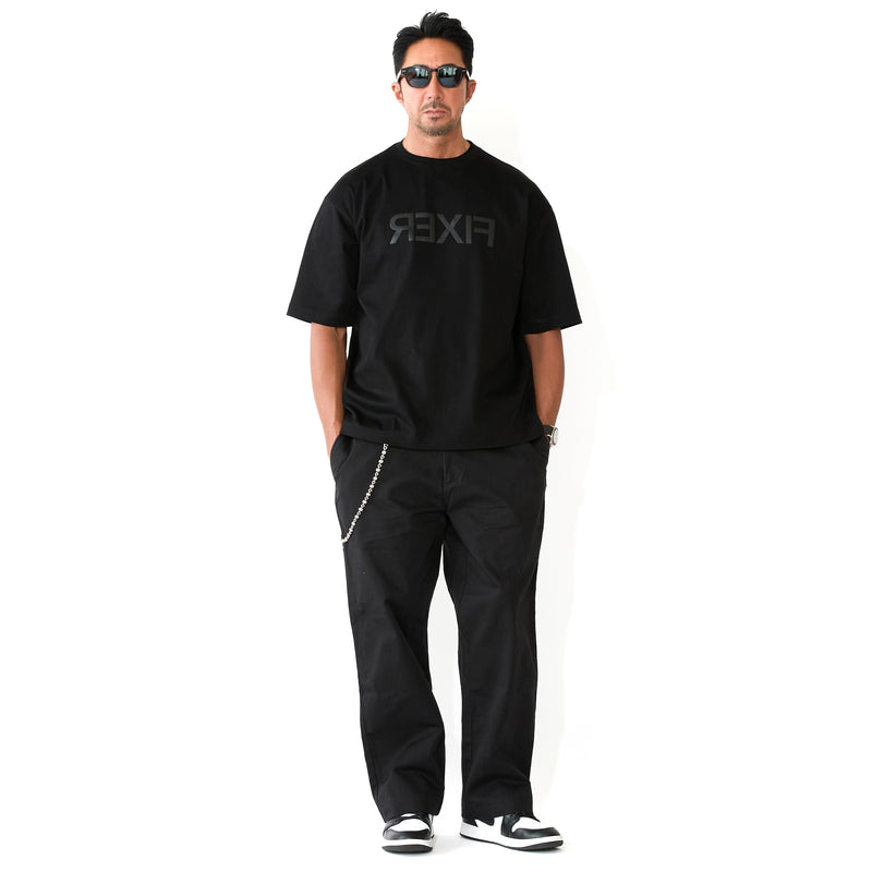 FTS-16 Reverse Print Oversized T-shirt ALLBLACK – MINIMAL WARDROBE