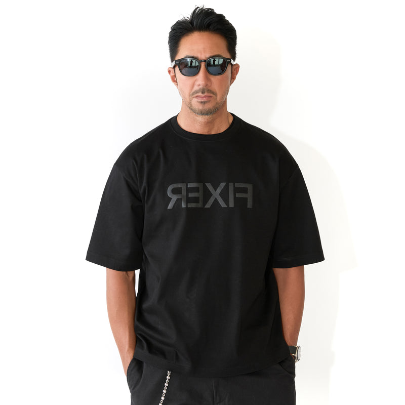FTS-16 Reverse Print Oversized T-shirt ALLBLACK – MINIMAL WARDROBE