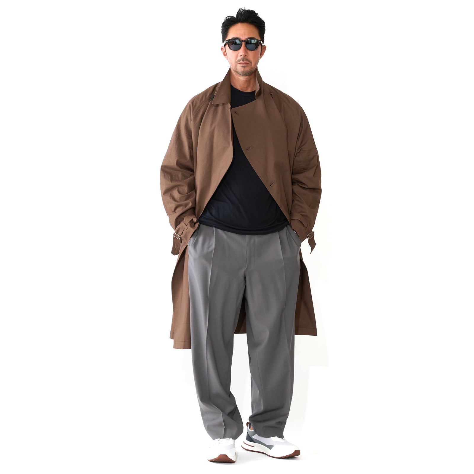 トレンチコート コットンリネン ブラウン – MINIMAL WARDROBE