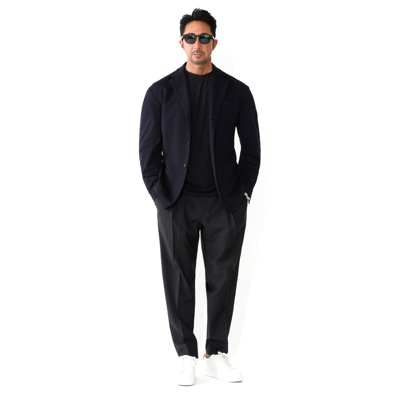 26SS PORTOBELLO ZIGNONE ウール ボックスプリーツ テーパードパンツ