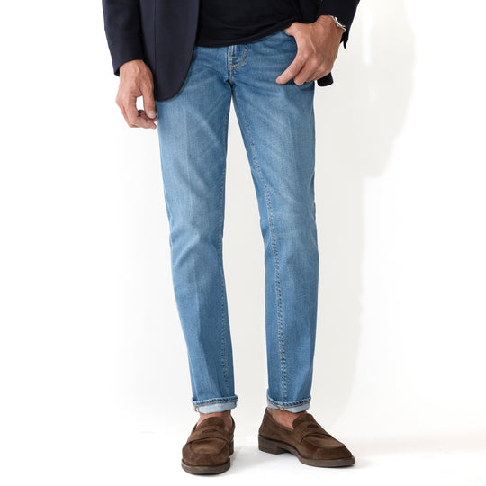 26SS RIBOT コットン ストレッチ スリム デニムパンツ インディゴ