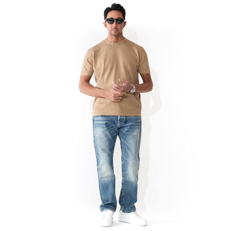 イタリア製コットンニット 半袖クルーネック キャメル – MINIMAL WARDROBE