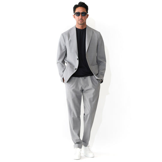 ウールストレッチ 2B シングルスーツ グレー