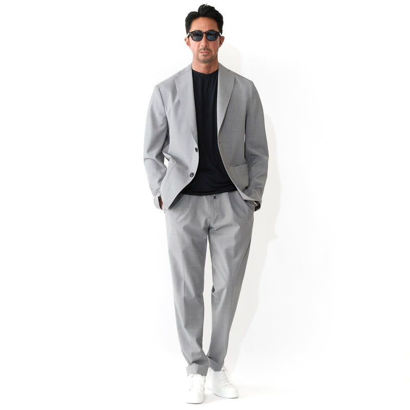 ウールストレッチ 2B シングルスーツ グレー – MINIMAL WARDROBE
