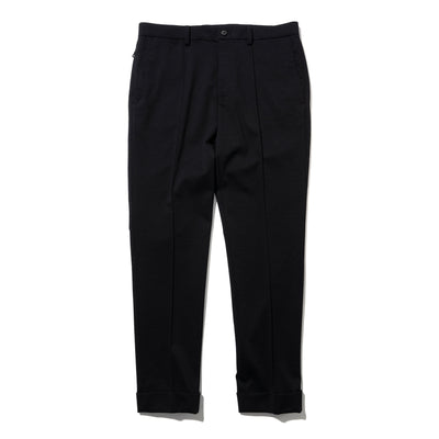 【秋冬素材】 Duplex Wool Jersey スリムテーパード トラベルスラックス ブラック