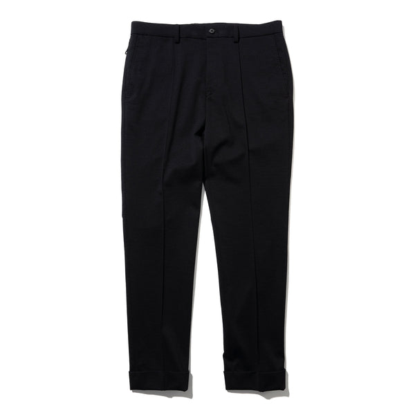 【秋冬新素材】<br>Duplex Wool Jersey スリムテーパード トラベルスラックス ブラック