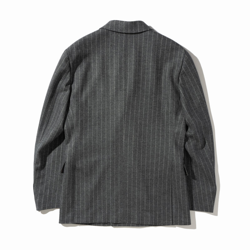 Platinum14.5 Merino Compressed jersey Banker Stripe  ダブル6Bクラシックテーラードジャケット グレー