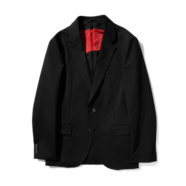 Duplex Cotton Jersey  シングル2Bノッチド・トラベルジャケット ブラック