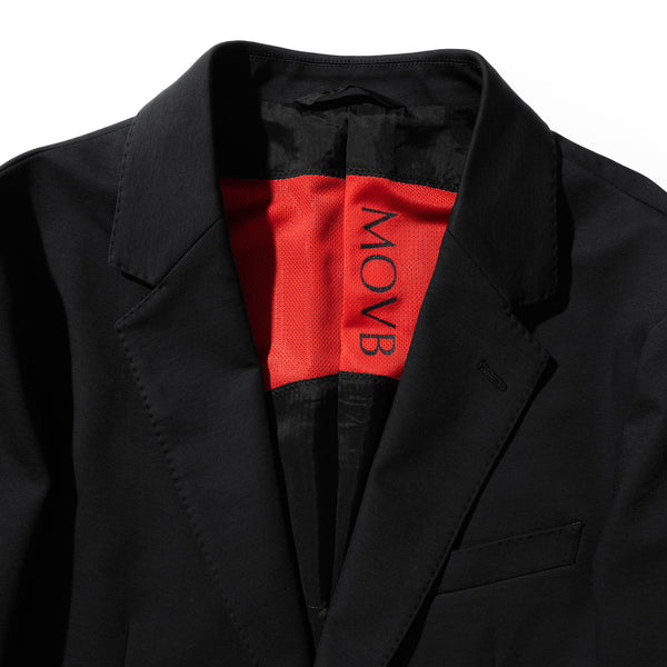 Duplex Cotton Jersey  シングル2Bノッチド・トラベルジャケット ブラック