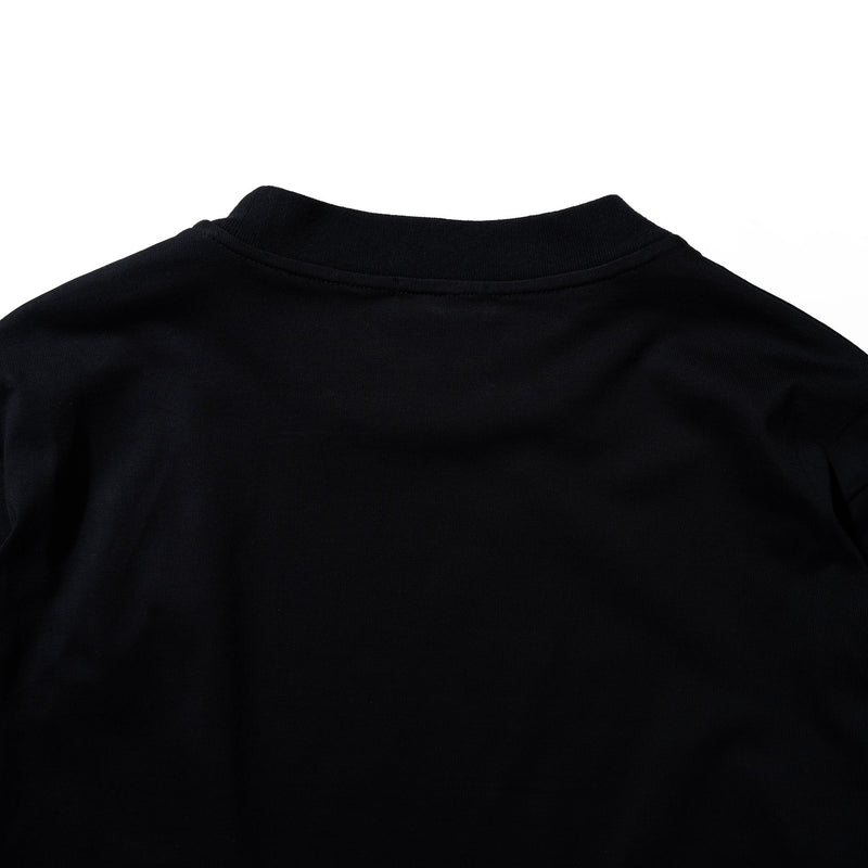 Real Silky Cotton Jersey ジャケットフィットロングTシャツ ブラック