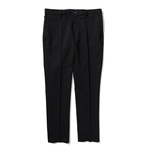 Duplex Cotton Jersey スリムテーパード・トラベルスラックス ブラック