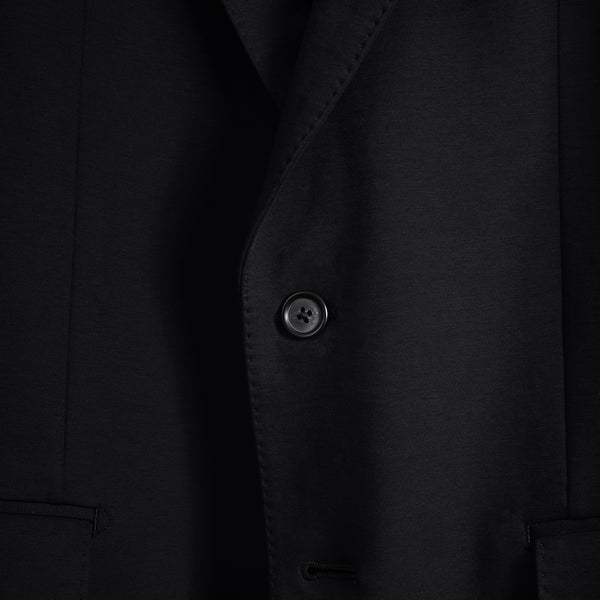 Duplex Cotton Jersey シングル2Bピークド・トラベルジャケット ブラック