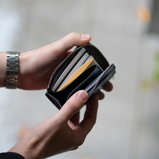 クロコダイル L字ジップウォレット ブラック