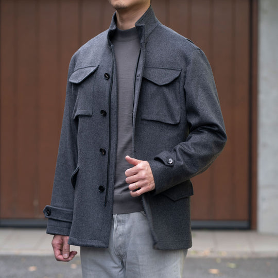 PIACENZA カシミヤM-65 フィールドジャケット グレー