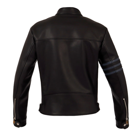 F0 RACING シングルライダース カウレザー ブラック×ネイビー