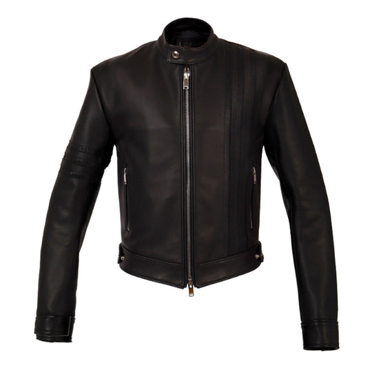 F0 RACING シングルライダース カウレザー × パイソン ブラック