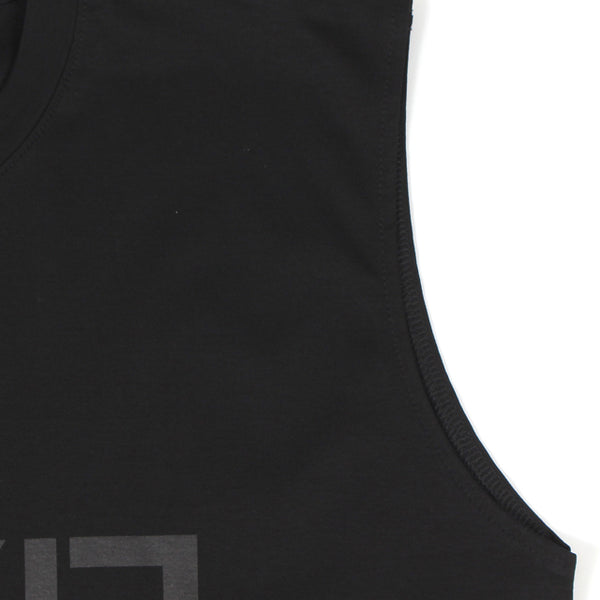 MY FIRST STORY 黒金　ノースリーブTシャツ 干場愛用】 リバースプリント ノースリーブ Tシャツ ALLBLACK