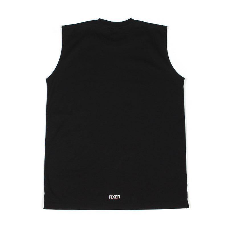 【干場愛用】<br>リバースプリント ノースリーブ Tシャツ BLACK