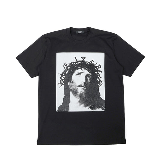 FTS-17 JESUS Print T-shirt BLACK