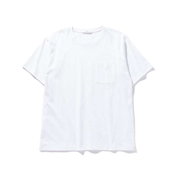 【干場監修】スビンコットン アンチシースルーTシャツ ポケット付き　 ホワイト