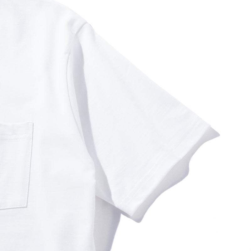 【干場監修】スビンコットン アンチシースルーTシャツ ポケット付き　<br>ホワイト