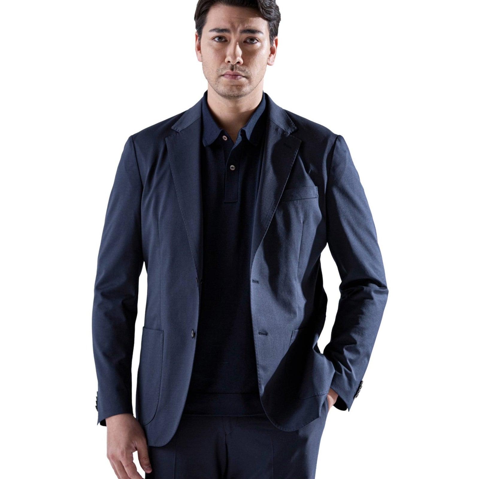 Anti-Wrinkle Jersey シングル2Bジャケット ネイビー – MINIMAL WARDROBE