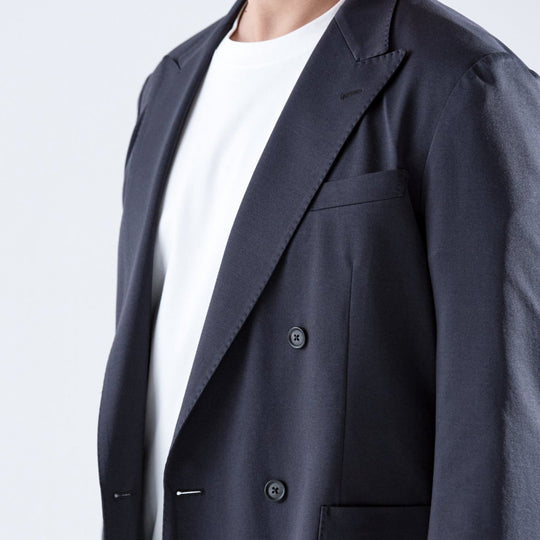 Anti-Wrinkle Jersey ダブル4Bジャケット チャコールグレー