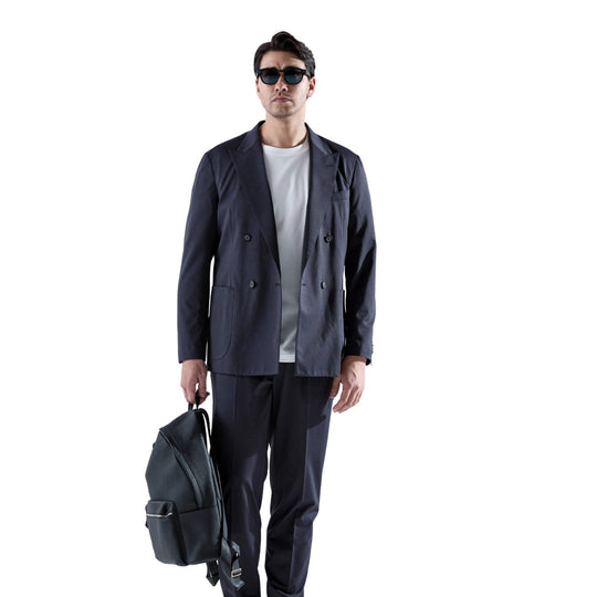 Anti-Wrinkle Jersey ダブル4Bジャケット チャコールグレー