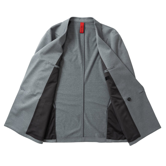 Anti-Wrinkle Jersey ダブル4Bジャケット ライトグレー