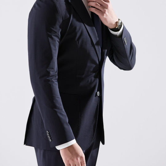 Air-Dense Cotton Jersey シングル2Bジャケット ネイビー
