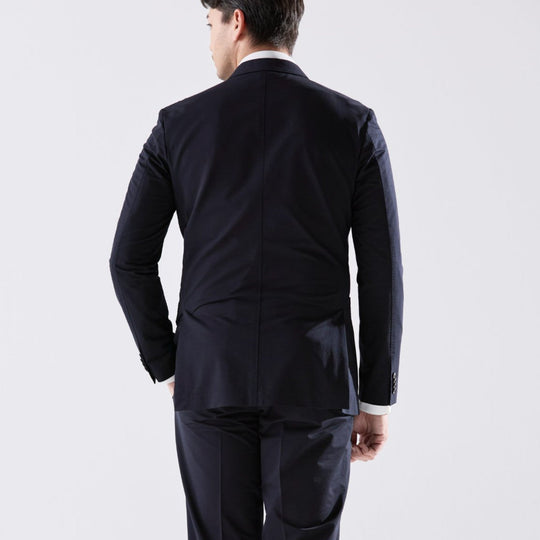 Air-Dense Cotton Jersey シングル2Bジャケット ネイビー