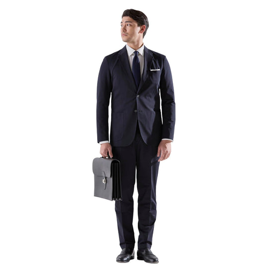 Air-Dense Cotton Jersey シングル2Bジャケット ネイビー