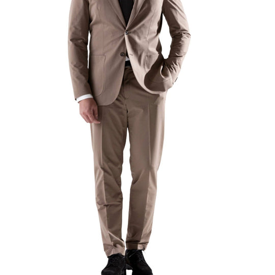 Air-Dense Cotton Jersey シングル2Bジャケット モカ