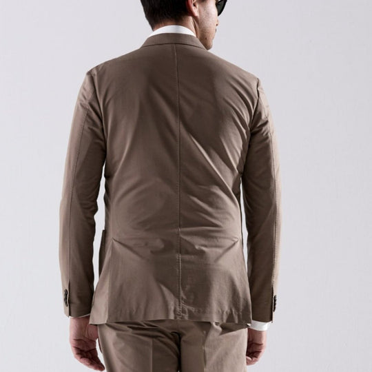 Air-Dense Cotton Jersey ダブル6Bテーラードジャケットモカ