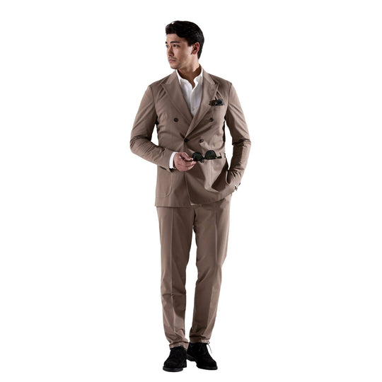 Air-Dense Cotton Jersey ダブル6Bテーラードジャケットモカ
