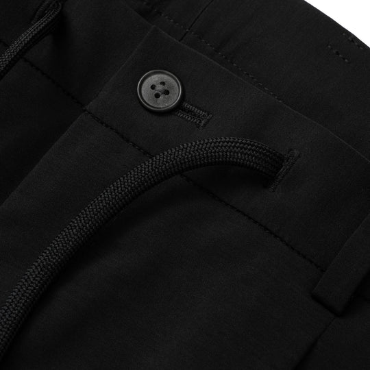 Air-Dense Cotton Jersey サイドギャザースラックス ブラック