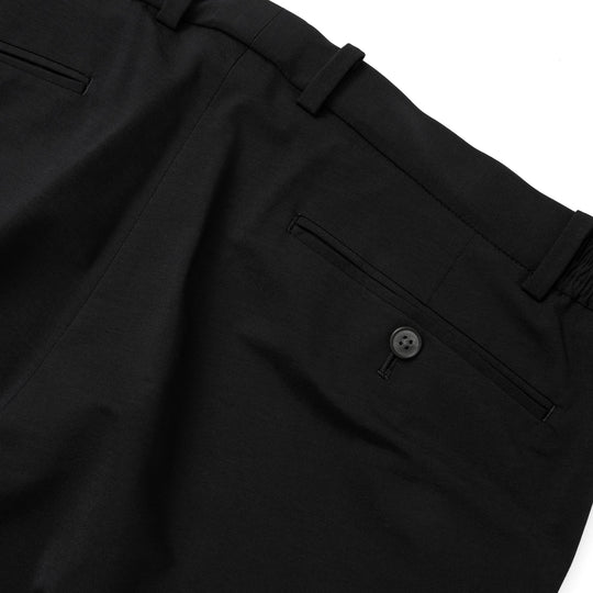Air-Dense Cotton Jersey サイドギャザースラックス ブラック