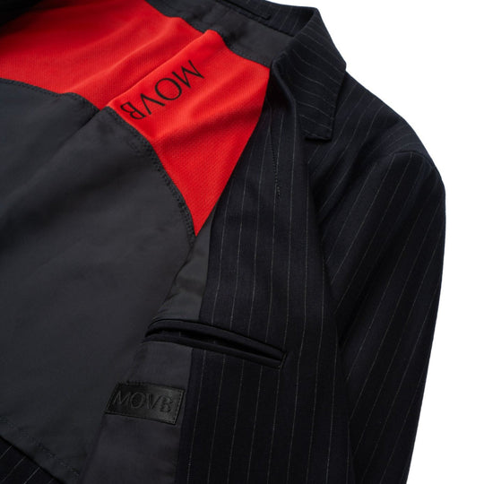 Helix Wool Jersey Banker Stripe シングル2Bテーラードジャケット コスモネイビー