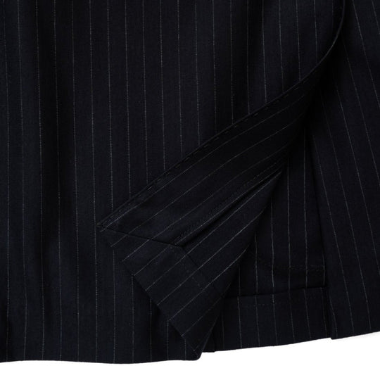 Helix Wool Jersey Banker Stripe シングル2Bテーラードジャケット コスモネイビー