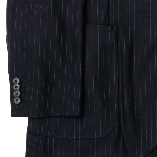 Helix Wool Jersey Banker Stripe シングル2Bテーラードジャケット コスモネイビー