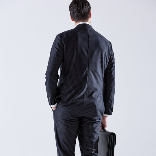 Helix Wool Jersey Banker Stripe ダブル6Bテーラードジャケット