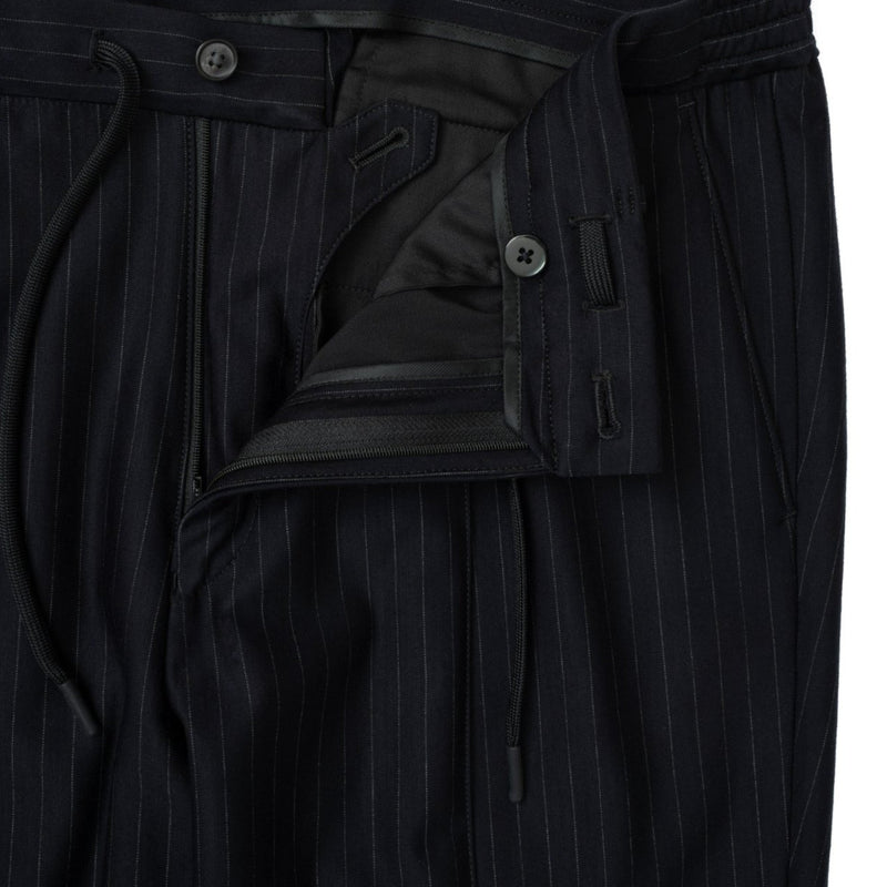 Helix Wool Jersey Banker Stripe サイドギャザースラックス コスモ