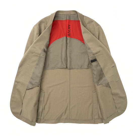 Helix Wool Jersey Plain シングル2Bテーラードジャケット ベージュ