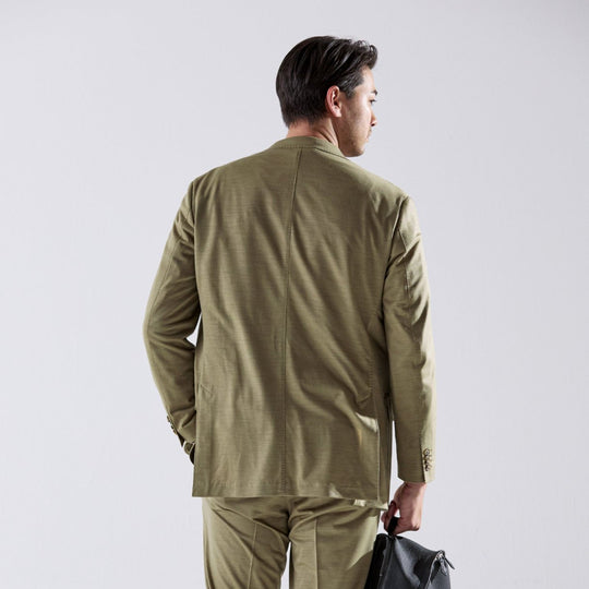 Helix Wool Jersey Plain シングル2Bテーラードジャケット ベージュ