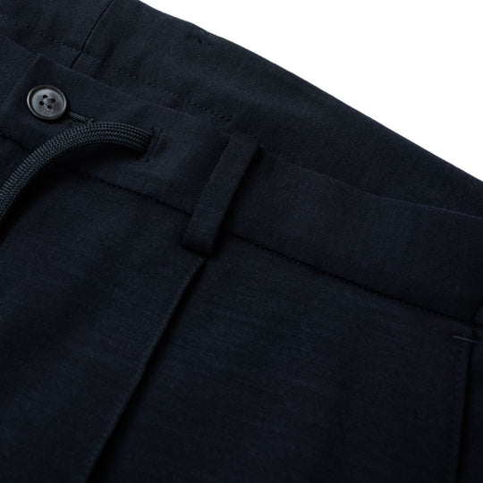 Helix Wool Jersey Plain サイドギャザースラックス コスモネイビー