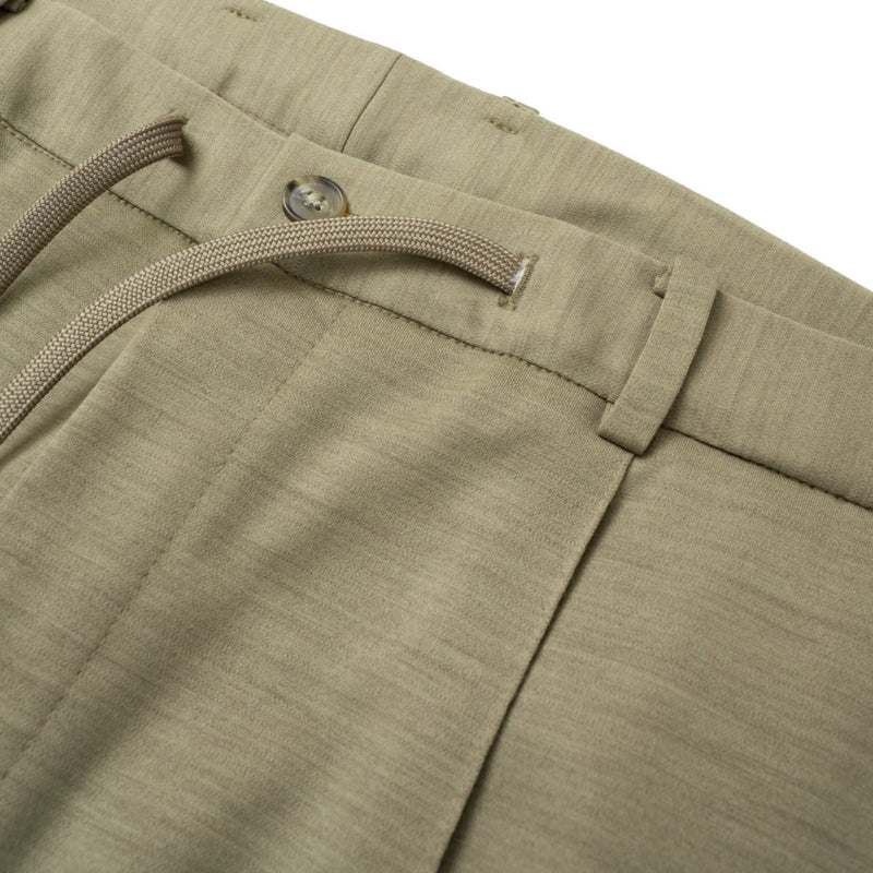 Helix Wool Jersey Plain サイドギャザースラックス ベージュ