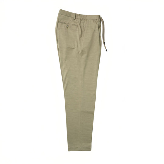 Helix Wool Jersey Plain サイドギャザースラックス ベージュ